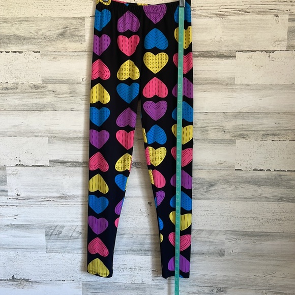 Adorable Colorful Heart Neon Love Leggings One Size - Picture 13 of 14